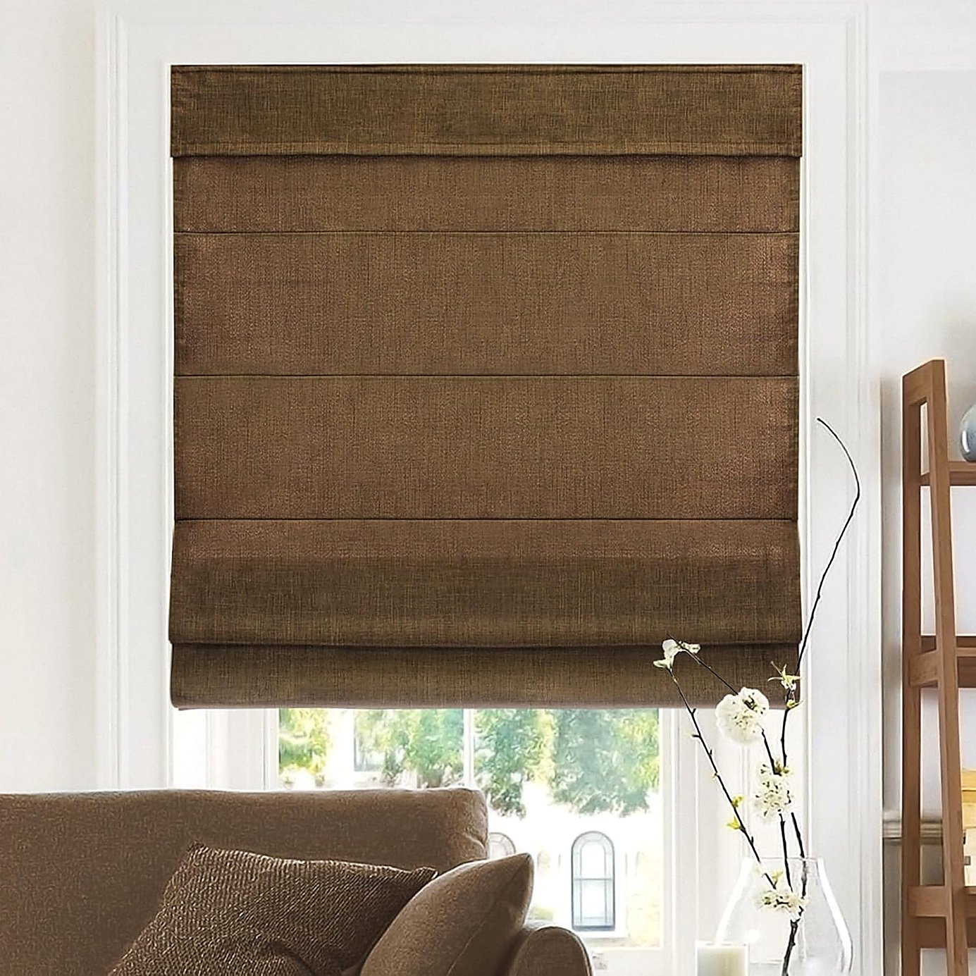 Chicology Cordless Roman Shades Belgian Denim